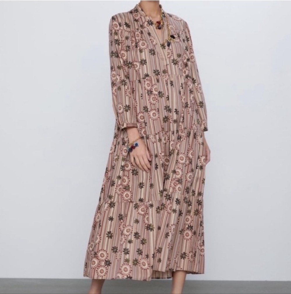 Zara Boho Sheek Tiered Dress